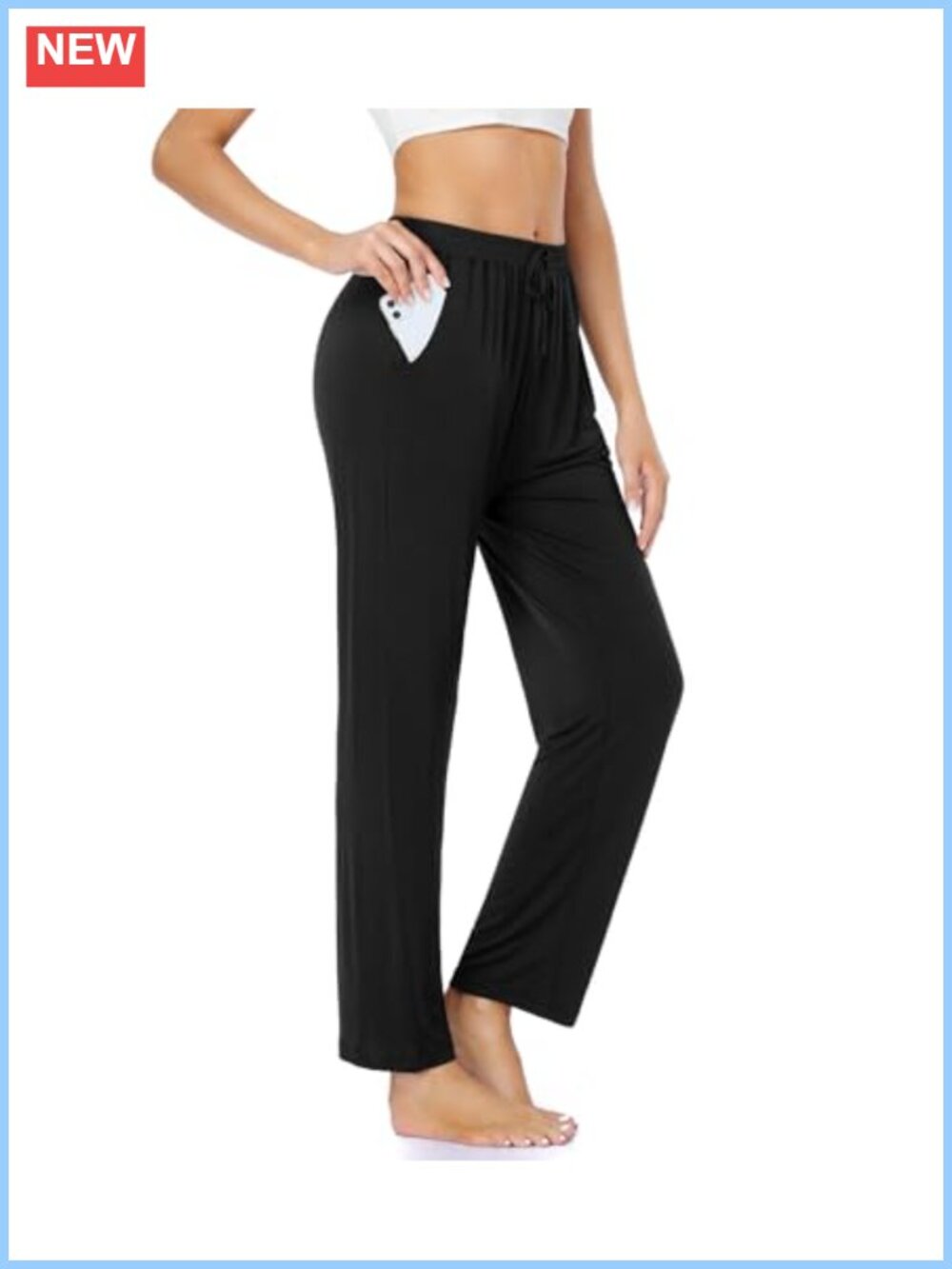 ASIMOON Loose Yoga Pants with Pockets Wide Leg Lounge Pants